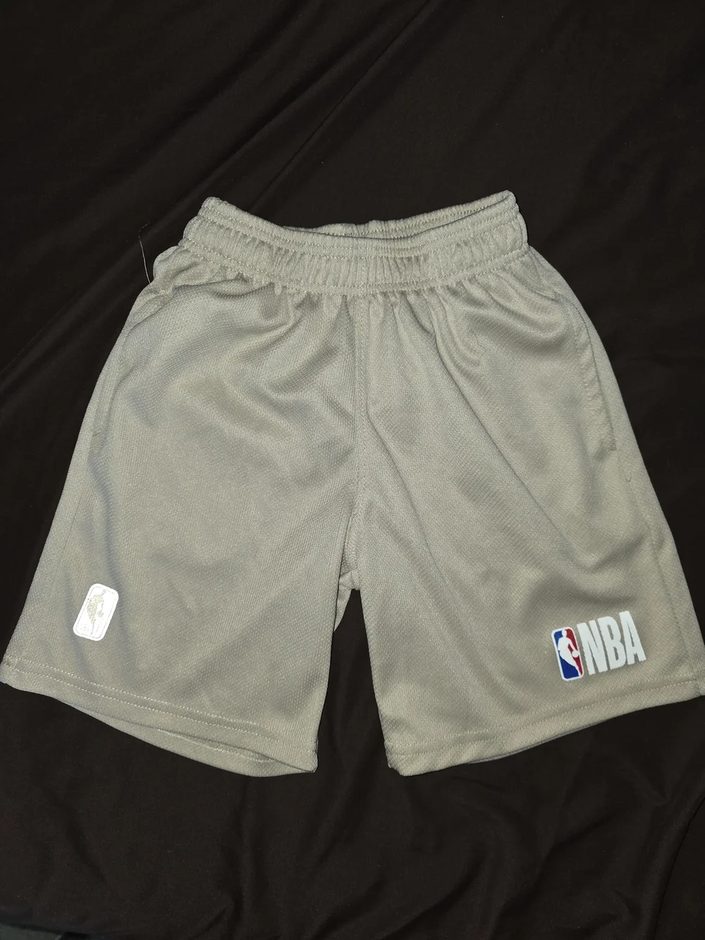 NBA Light Gray Mesh Kids Shorts with Logo